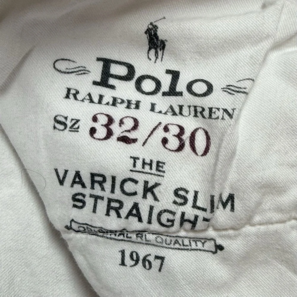 Polo Ralph Lauren Men's 32x30 Varick Slim Straight White Denim Jeans - Picture 5 of 8